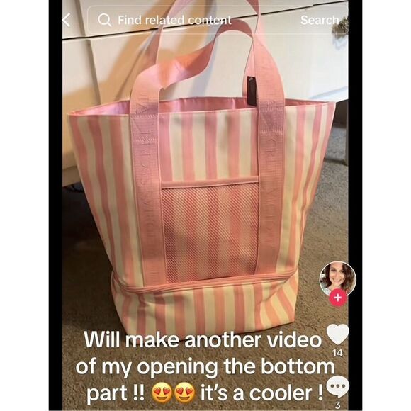 Victorias Secret Pink Beach Cooler Travel Bag - Picture 5 of 9